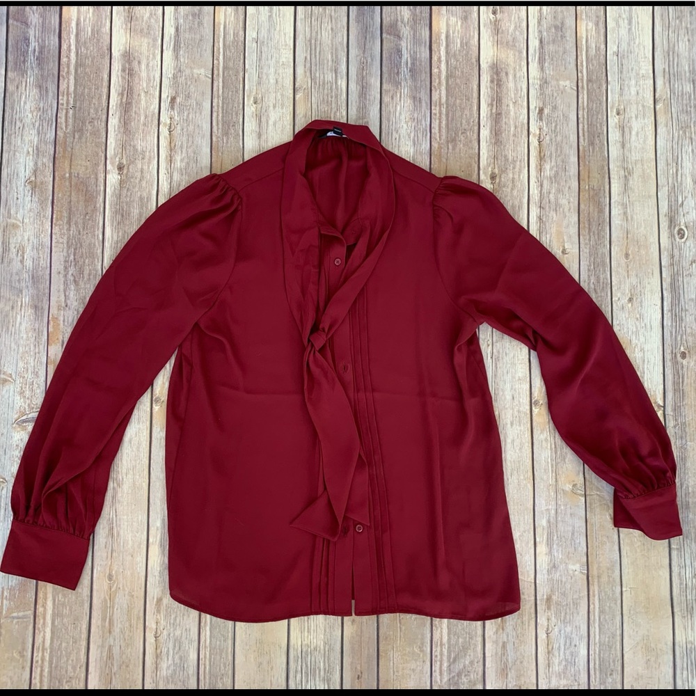 Express - Button Down Top with Tie at Neck.